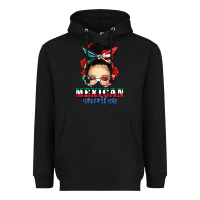 Black Mexican American Messy Bun Heavyweight Hoodie - texasbilliewilder