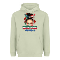 Matcha Mexican American Messy Bun Heavyweight Hoodie - texasbilliewilder