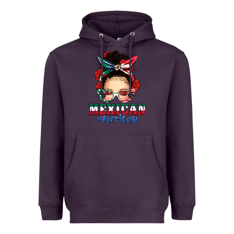 Mexican American Messy Bun Heavyweight Hoodie by texasbilliewilder | Teevron