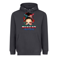 Smoke Mexican American Messy Bun Heavyweight Hoodie - texasbilliewilder