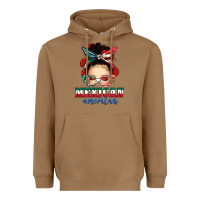 Toasted Coconut Mexican American Messy Bun Heavyweight Hoodie - texasbilliewilder