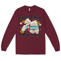 Burgundy reading is dreaming with your eyes open Long Sleeve Tee - MaliasSmallBusiness