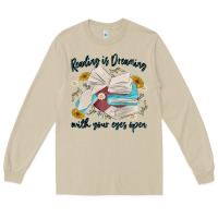Mushroom reading is dreaming with your eyes open Long Sleeve Tee - MaliasSmallBusiness