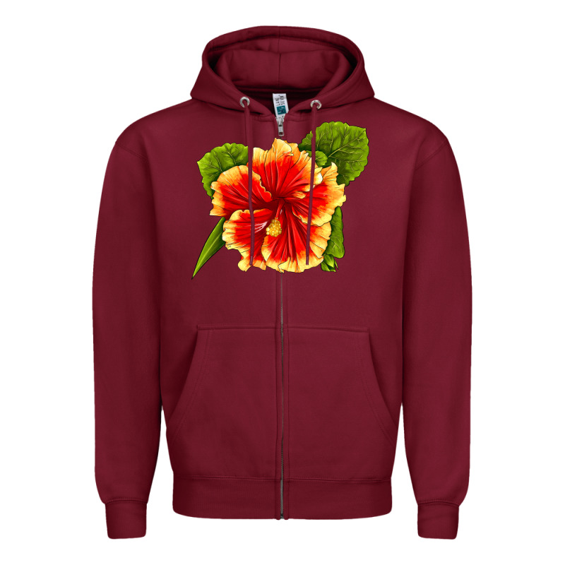 Hawaiian Hibiscus Flower Zipper Hoodie by LillyAllenDesigns | Teevron