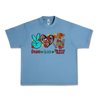 Pebble Blue peace love dia de los muertos Urban Heavy Tee - AdoDesignShop