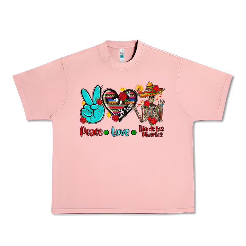 Peace Love Dia De Los Muertos Urban Heavy Tee by AdoDesignShop | Teevron