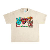 Sandshell peace love dia de los muertos Urban Heavy Tee - AdoDesignShop