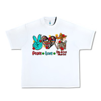 White peace love dia de los muertos Urban Heavy Tee - AdoDesignShop