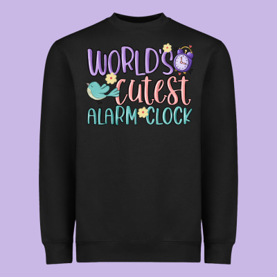 World's Cutest Alarm Clock Heavyweight Sweatshirt Designed By Maliassmallbusiness