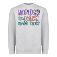 Heather Grey world's cutest alarm clock Heavyweight Sweatshirt - MaliasSmallBusiness