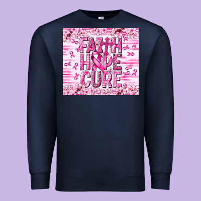 Faith Hope Cure Cancer Premium Sweatshirt Designed By Nancycooperartshop