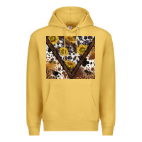 Antique Gold western sunflowers and cowhide tumbler tbs Premium Hoodie - TumblerDesignByShophia
