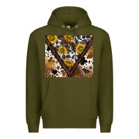 Army Green western sunflowers and cowhide tumbler tbs Premium Hoodie - TumblerDesignByShophia