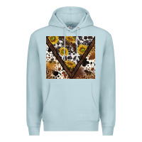 Blue Mist western sunflowers and cowhide tumbler tbs Premium Hoodie - TumblerDesignByShophia
