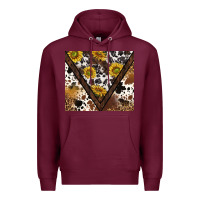 Burgundy western sunflowers and cowhide tumbler tbs Premium Hoodie - TumblerDesignByShophia