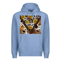 Colony Blue western sunflowers and cowhide tumbler tbs Premium Hoodie - TumblerDesignByShophia