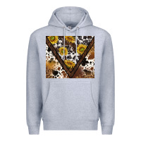 Heather Grey western sunflowers and cowhide tumbler tbs Premium Hoodie - TumblerDesignByShophia