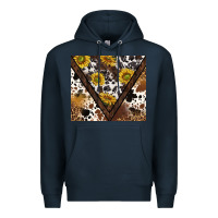 Navy western sunflowers and cowhide tumbler tbs Premium Hoodie - TumblerDesignByShophia