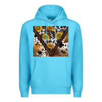Ocean Blue western sunflowers and cowhide tumbler tbs Premium Hoodie - TumblerDesignByShophia
