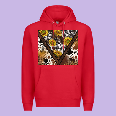 Western Sunflowers And Cowhide Tumbler Tbs Premium Hoodie Designed By Tumblerdesignbyshophia