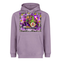 Lavender Mardi Gras gnome on the truck Heavyweight Hoodie - NancyCooperArtShop