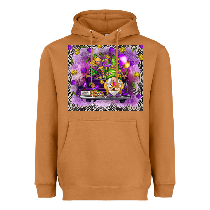 Mardi Gras Gnome On The Truck Heavyweight Hoodie by NancyCooperArtShop | Teevron