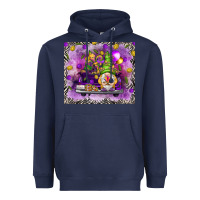 Navy Mardi Gras gnome on the truck Heavyweight Hoodie - NancyCooperArtShop