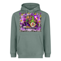 Sage Mardi Gras gnome on the truck Heavyweight Hoodie - NancyCooperArtShop