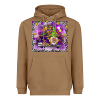 Toasted Coconut Mardi Gras gnome on the truck Heavyweight Hoodie - NancyCooperArtShop