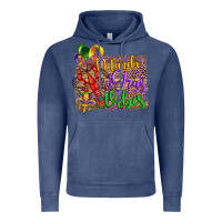 Vintage Denim mardi gras vibes crawfish mask and fleur de lis Vintage Hoodie - Artiststas