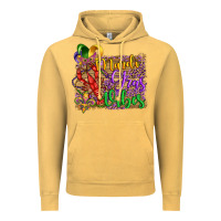 Vintage Mustard mardi gras vibes crawfish mask and fleur de lis Vintage Hoodie - Artiststas