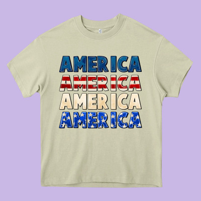 America 4th Of July Heavy Core Tee Designed By Cowgirlartshop