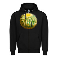 Black Golden Barrel Cactus Zipper Hoodie - LillyAllenDesigns