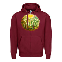 Burgundy Golden Barrel Cactus Zipper Hoodie - LillyAllenDesigns