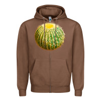 Chestnut Golden Barrel Cactus Zipper Hoodie - LillyAllenDesigns