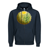 Navy Golden Barrel Cactus Zipper Hoodie - LillyAllenDesigns