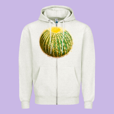 Golden Barrel Cactus Zipper Hoodie Designed By Lillyallendesigns