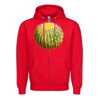 Red Golden Barrel Cactus Zipper Hoodie - LillyAllenDesigns