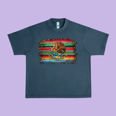 Serape Leopard Mexican Flag Urban Heavy Tee Designed By Jasminsmagicworld