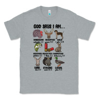 Heather Grey god says i am hunting Classic Tee - MaliasSmallBusiness