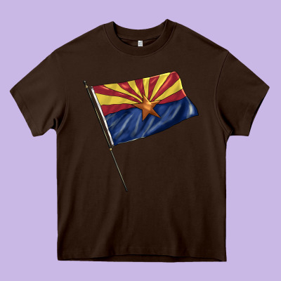 Arizona Flag Heavy Core Tee Designed By Barkaloodesign
