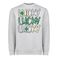 Heather Grey lucky Heavyweight Sweatshirt - MaliasSmallBusiness