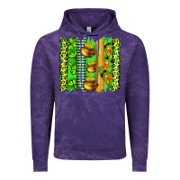 Cloud Purple st patricks gnomes and cloves with leopard  brushstrokes Vintage Hoodie - Artiststas