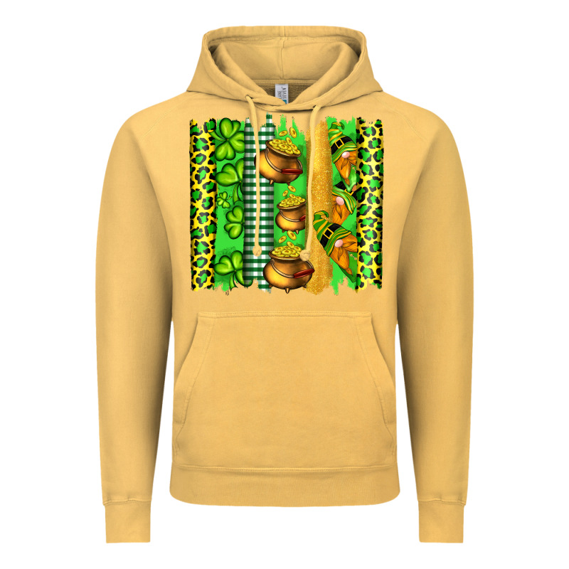 St Patricks Gnomes And Cloves With Leopard  Brushstrokes Vintage Hoodie by Artiststas | Teevron