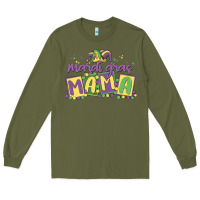 Army Green mardi gras mama Long Sleeve Tee - MaliasSmallBusiness