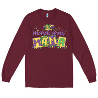 Burgundy mardi gras mama Long Sleeve Tee - MaliasSmallBusiness
