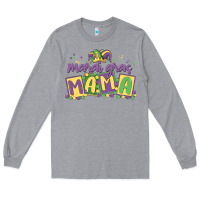 Heather Grey mardi gras mama Long Sleeve Tee - MaliasSmallBusiness
