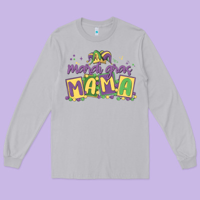 Mardi Gras Mama Long Sleeve Tee Designed By Maliassmallbusiness