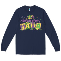 Navy mardi gras mama Long Sleeve Tee - MaliasSmallBusiness