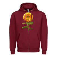 Burgundy Gummy Bear Sunflower Zipper Hoodie - LillyAllenDesigns